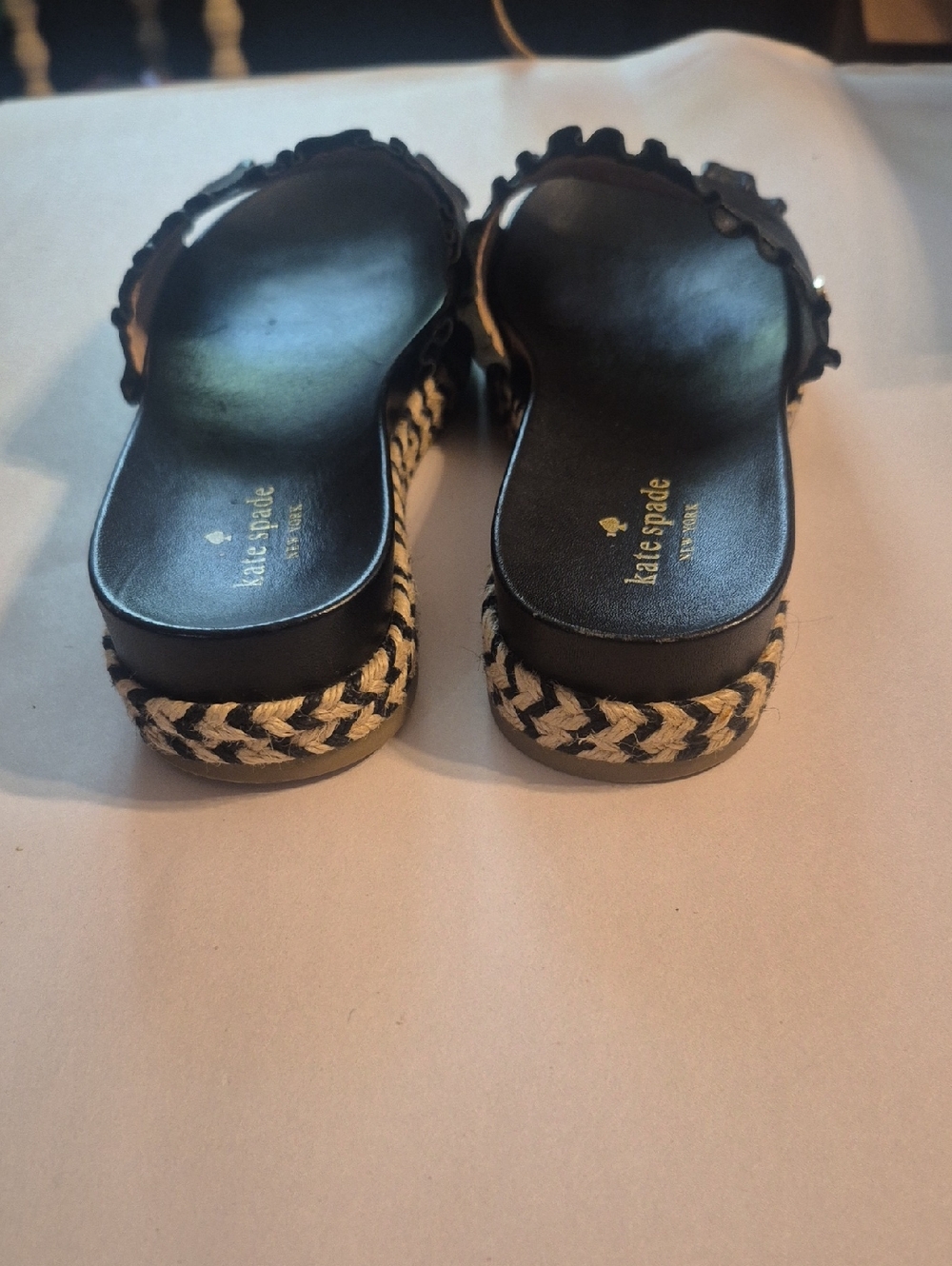 Kate Spade Black Ruffle Slide Sandals - Picture 6 of 6